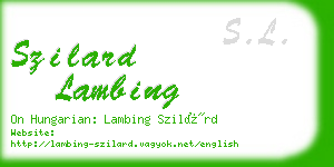 szilard lambing business card